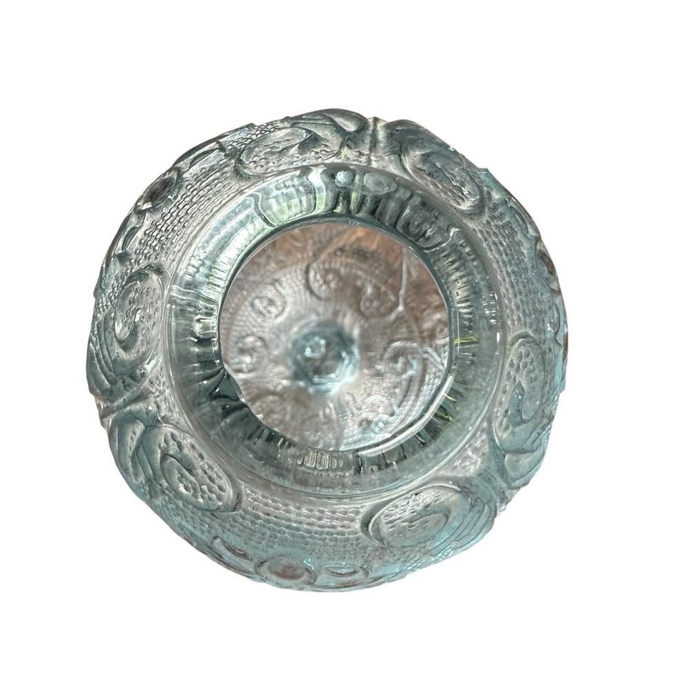 Vintage Indiana Glass Light Blue Tiara Daisy & Button Fairy Lamp 6" Tall VTG - Picture 3 of 7